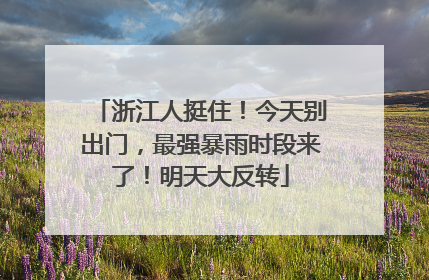 浙江人挺住！今天别出门，最强暴雨时段来了！明天大反转